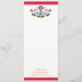 Fiesta Mexican Floral Wedding Programme Programmakaart (Achterkant)