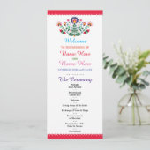 Fiesta Mexican Floral Wedding Programme Programmakaart (Staand voorkant)