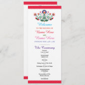 Fiesta Mexican Floral Wedding Programme Programmakaart (Voorkant / Achterkant)