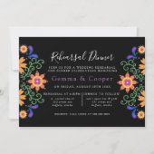 Fiesta Mexican Florals Rehearsal Dinner Kaart (Voorkant)