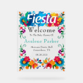 Fiesta Mexican Flowers Baby shower Welkom Acryl Bord (Voorkant)