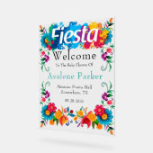 Fiesta Mexican Flowers Baby shower Welkom Acryl Bord (Hoek)