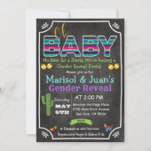 Fiesta Mexican Gender Revea Baby shower Invitation Kaart (Voorkant)
