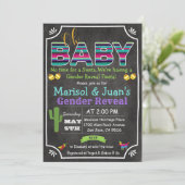 Fiesta Mexican Gender Revea Baby shower Invitation Kaart (Staand voorkant)