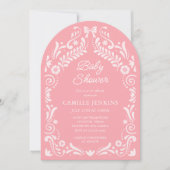 Fiesta Mexican Girl Baby shower Arch Invitation Kaart (Voorkant)
