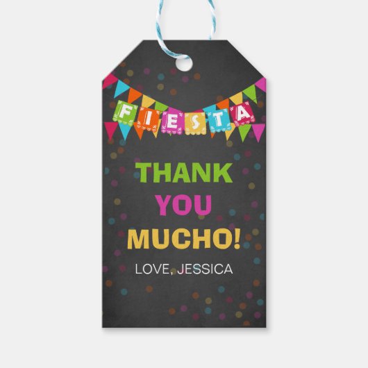 Fiesta Mexican Hartelijk dank voor Labels Birthday Cadeaulabel (Voorkant)