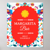 Fiesta Mexican Margarita Bar Bridal Shower Sign Poster (Voorkant)