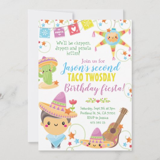 Fiesta Mexican Pinata Birthday-uitnodiging Kaart (Voorkant)