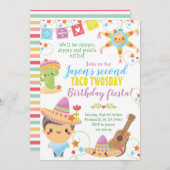 Fiesta Mexican Pinata Birthday-uitnodiging Kaart (Voorkant / Achterkant)