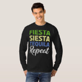 Fiesta Mexican Repeat Tequila Mexico Happy Cinco D T-shirt (Voorkant volledig)