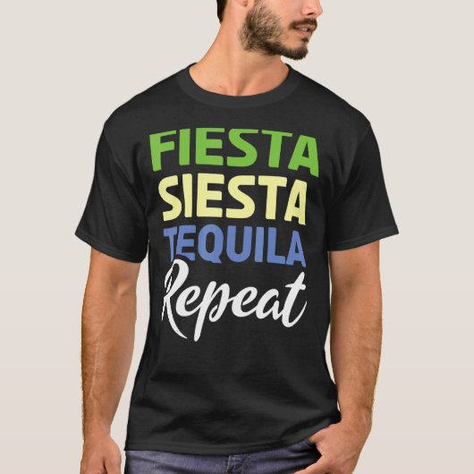 Fiesta Mexican Repeat Tequila Mexico Happy Cinco D T-shirt (Voorkant)