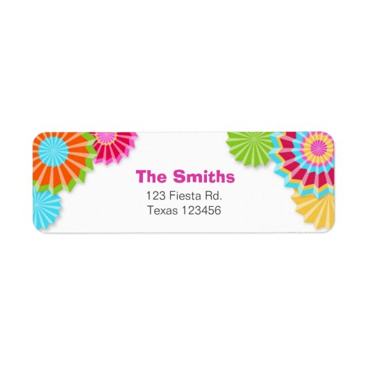 Fiesta Mexican Return Address Label (Voorkant)