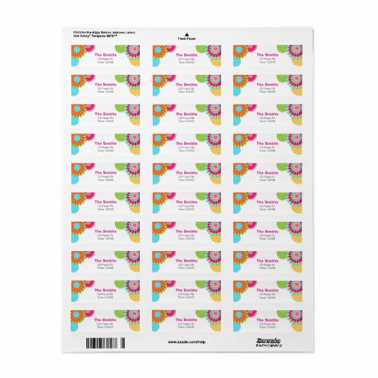 Fiesta Mexican Return Address Label (Full Sheet)