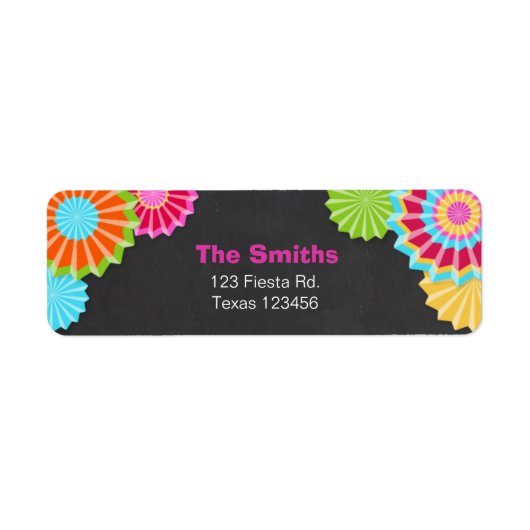 Fiesta Mexican Return Address Label (Voorkant)