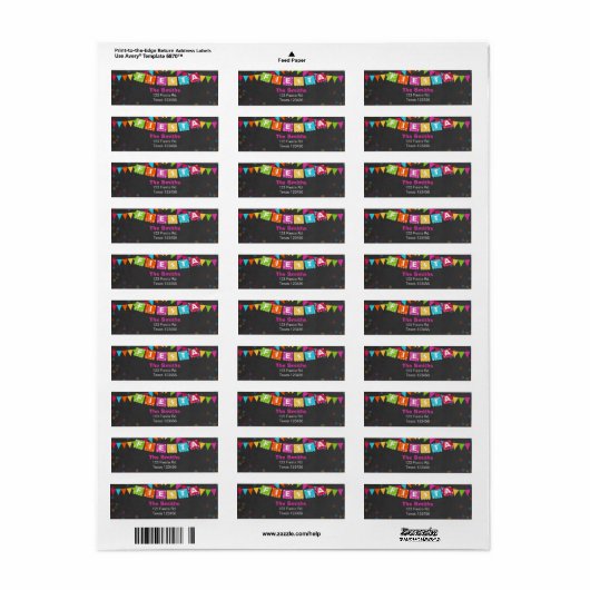 Fiesta Mexican Return Address Label (Full Sheet)