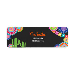 Fiesta Mexican Return Address Label Cactus