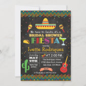 Fiesta Mexican Vrijgezellenfeest Chalk Invitation Kaart (Voorkant)