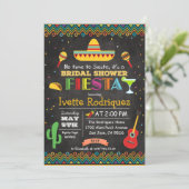 Fiesta Mexican Vrijgezellenfeest Chalk Invitation Kaart (Staand voorkant)