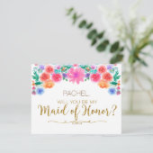 FIESTA Mexican Will You Be My Maid of Honor Kaart (Staand voorkant)