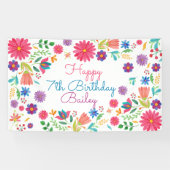 Fiesta Mexicana Folk Lore Waterverf Floral Spandoek (Horizontaal)