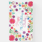 Fiesta Mexicana Folk Lore Waterverf Floral Spandoek (Verticaal)