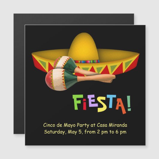 Fiesta Mexicana Magnetische Uitnodiging (Voorkant / Achterkant)