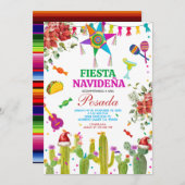 Fiesta Mexicana Navideña Posada Kerstcactus Kaart (Voorkant / Achterkant)