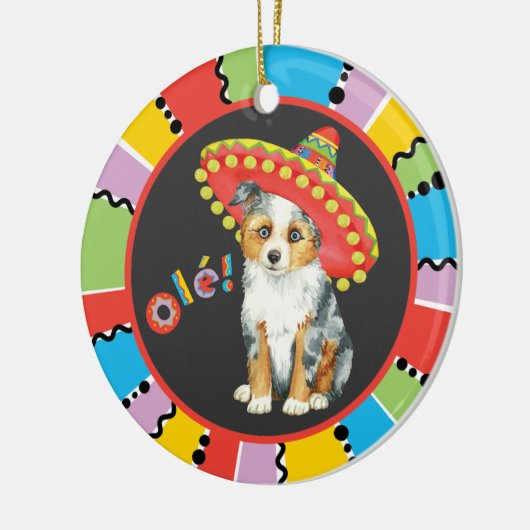 Fiesta Miniature American Shepherd Keramisch Ornament (Links)