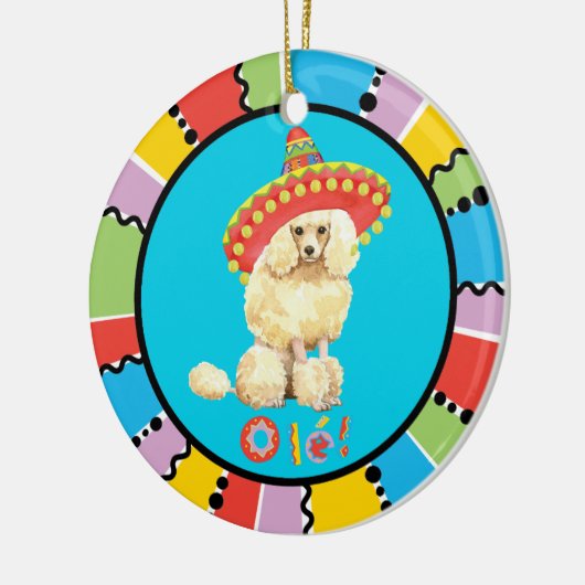 Fiesta Miniature Poodle Keramisch Ornament (Links)