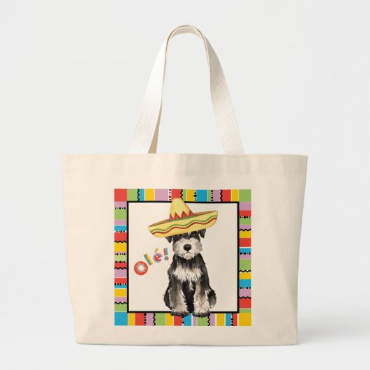 Fiesta Miniature Schnauzer Grote Tote Bag (Voorkant)