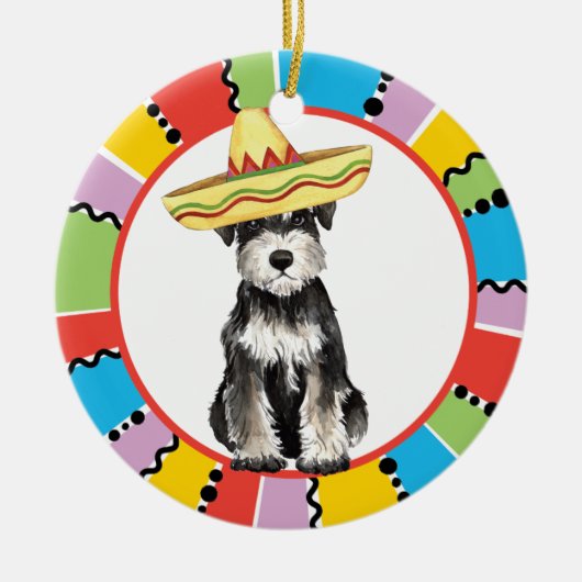 Fiesta Miniature Schnauzer Keramisch Ornament (Voorkant)