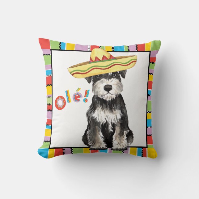 Fiesta Miniature Schnauzer Kussen (Voorkant)