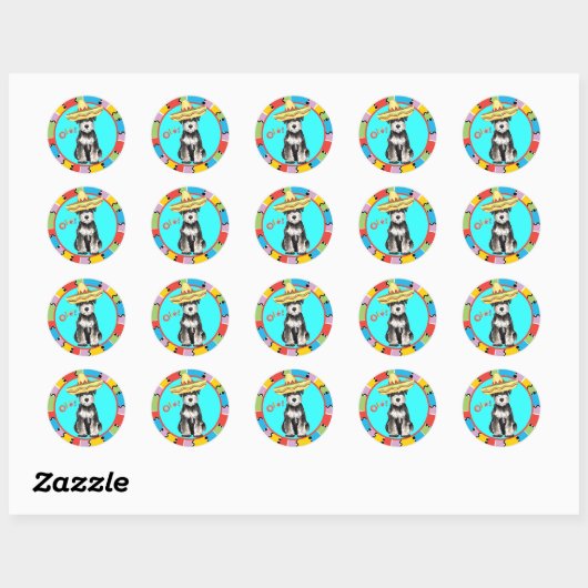 Fiesta Miniature Schnauzer Ronde Sticker (Vel)
