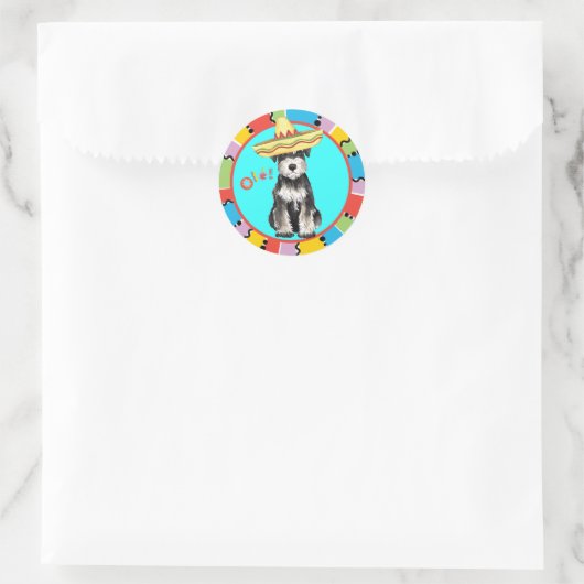 Fiesta Miniature Schnauzer Ronde Sticker (Tas)