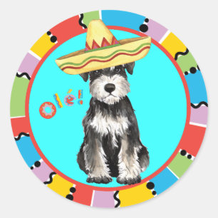 Fiesta Miniature Schnauzer Ronde Sticker
