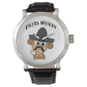 Fiesta Monkey met een Mustach en een Mexicaanse So Horloge