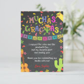 Fiesta Muchas Gracias Birthday Hartelijk dank Kaart (Staand voorkant)