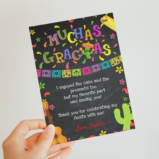 Fiesta Muchas Gracias Birthday Hartelijk dank Kaart