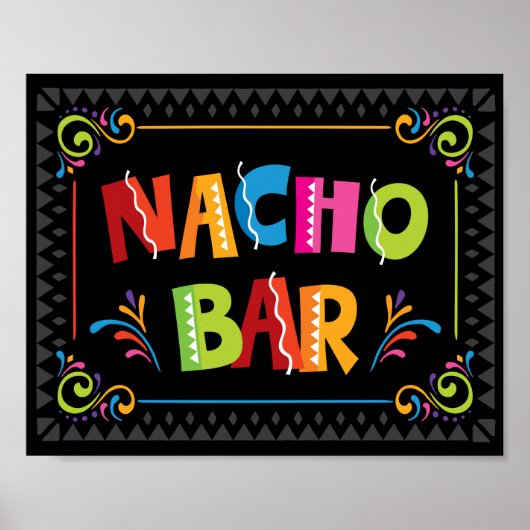 Fiesta NACHO BAR Party Sign Print (Voorkant)