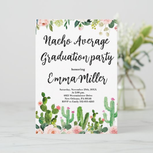 Fiesta Nacho Gemiddeld Afstudeerfeest Kaart (Staand voorkant)