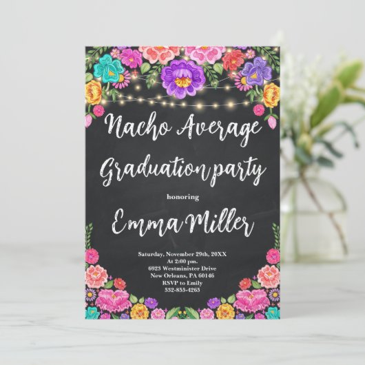 Fiesta Nacho Gemiddeld Afstudeerfeest Kaart (Staand voorkant)