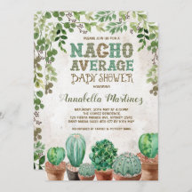 Fiesta Nacho Gemiddelde Baby shower Cactus Invite