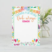 Fiesta Nacho Gemiddelde leraar Coach Cadeaukaart Kaart (Staand voorkant)