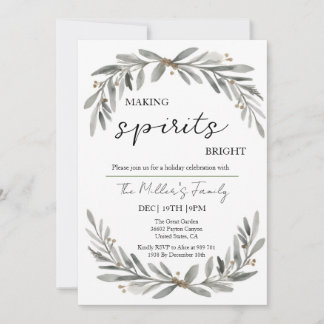 Fiesta Navidad Soft Pastel Wreath and Leaves Kaart