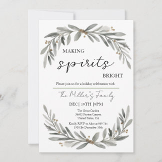 Fiesta Navidad Soft Pastel Wreath and Leaves Kaart