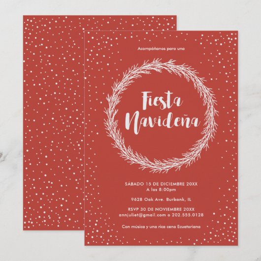 Fiesta Navideña Navidad Kaart (Voorkant / Achterkant)