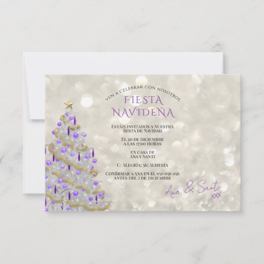 Fiesta Navideña Sofisticada Kaart (Voorkant)