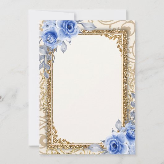 Fiesta Navy Blue Afstuderen Invitation Party Kaart (Achterkant)