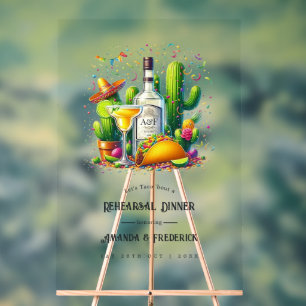 Fiesta Oefen Diner Tacos & Tequila Welkom Acryl Bord