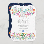 Fiesta Oefenavondmaal Llama Folk Bloemen Cactussen Kaart (Voorkant / Achterkant)